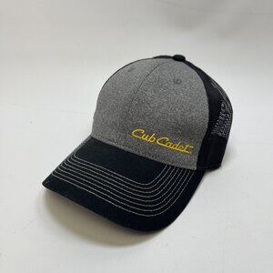 Cub Cadet Trucker Hat Mesh Back Snapback Adjustable Grey Black Workwear Cap